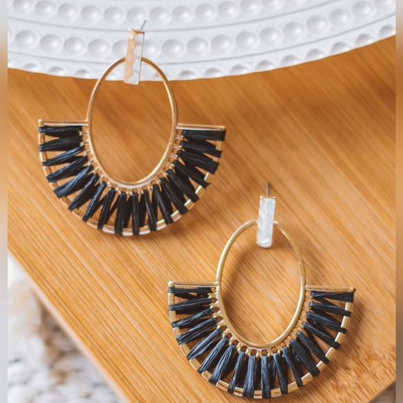 Tear Drops Shape Threaded Tassel Earrings - Picture 2 of 3